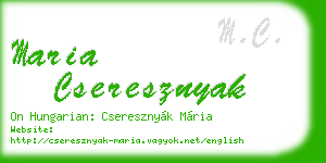maria cseresznyak business card