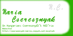 maria cseresznyak business card